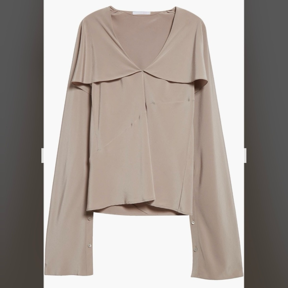 Helmut Lang Silk Scarf Top in Cashmere Grey - Picture 6 of 6